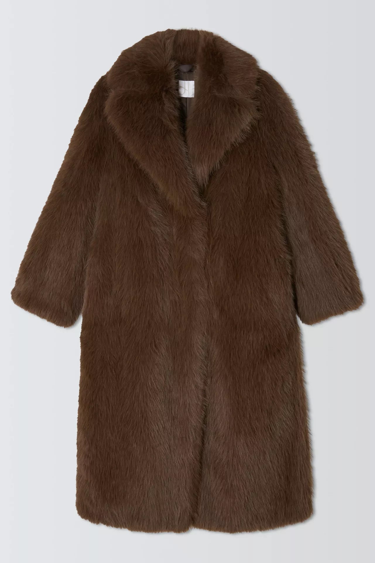 Belle Brown Long Faux Fur Coat