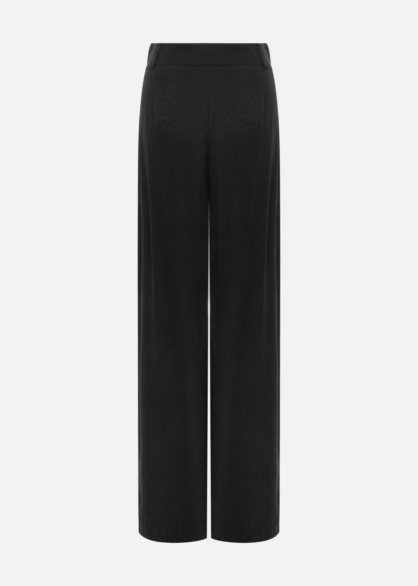 BLACK LOOSE FITTED PLEATED TROUSERS