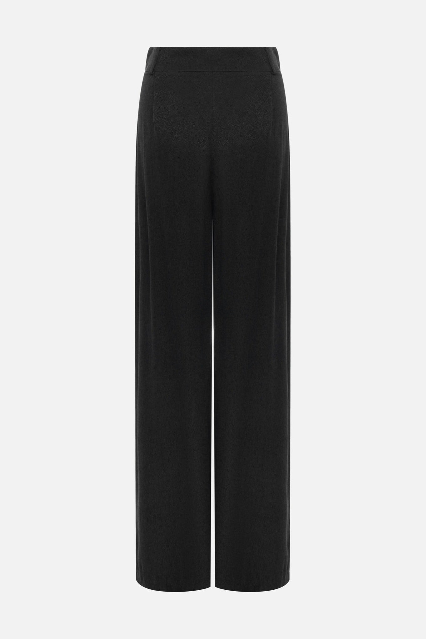 BLACK LOOSE FITTED PLEATED TROUSERS