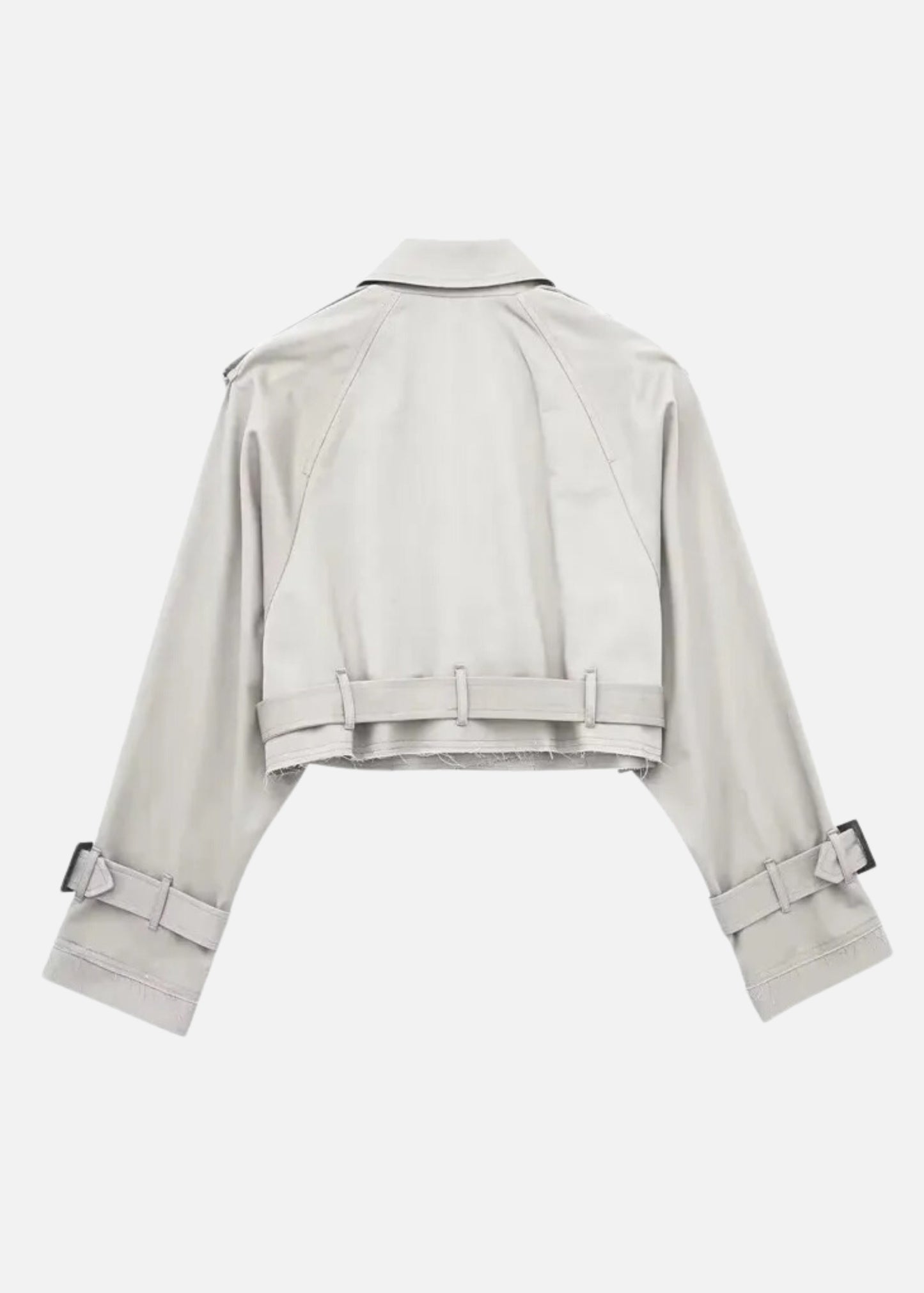 WHITE CROPPED TRENCH COAT