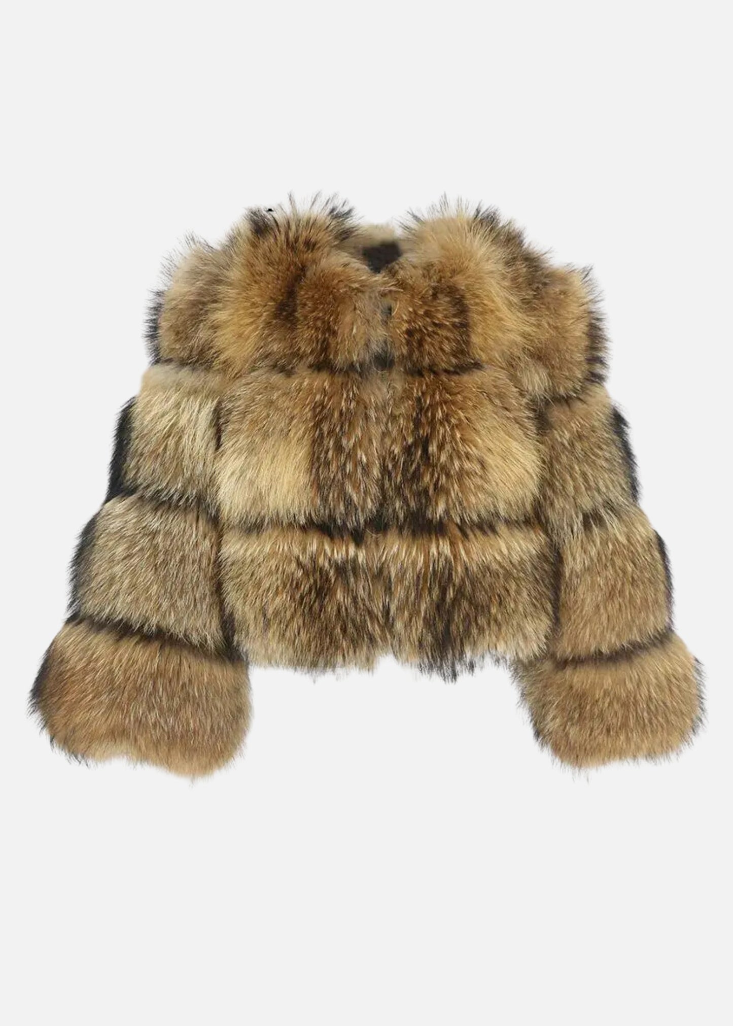 FAUX RACCOON FUR CROPPED COAT