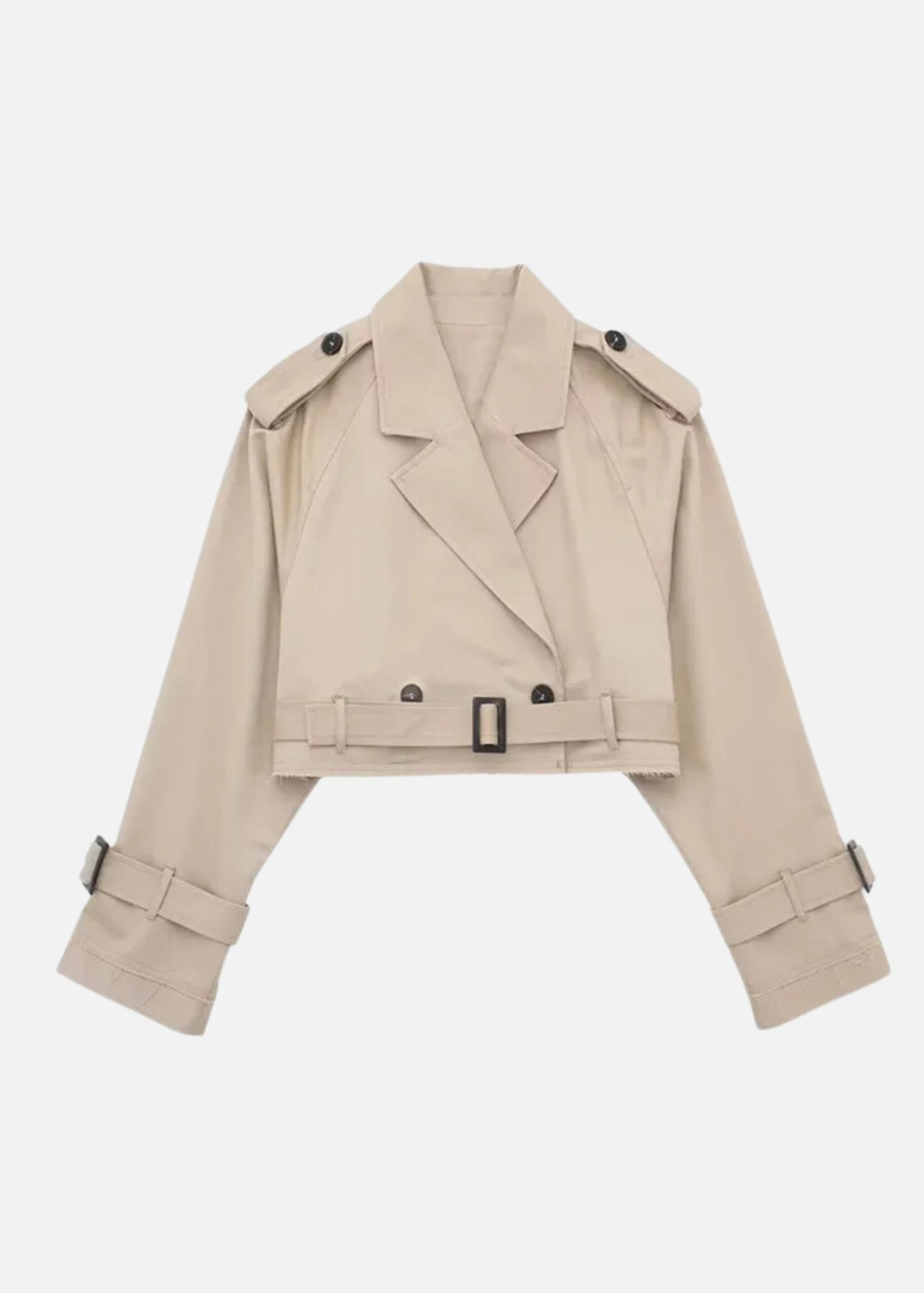 BEIGE CROPPED TRENCH COAT