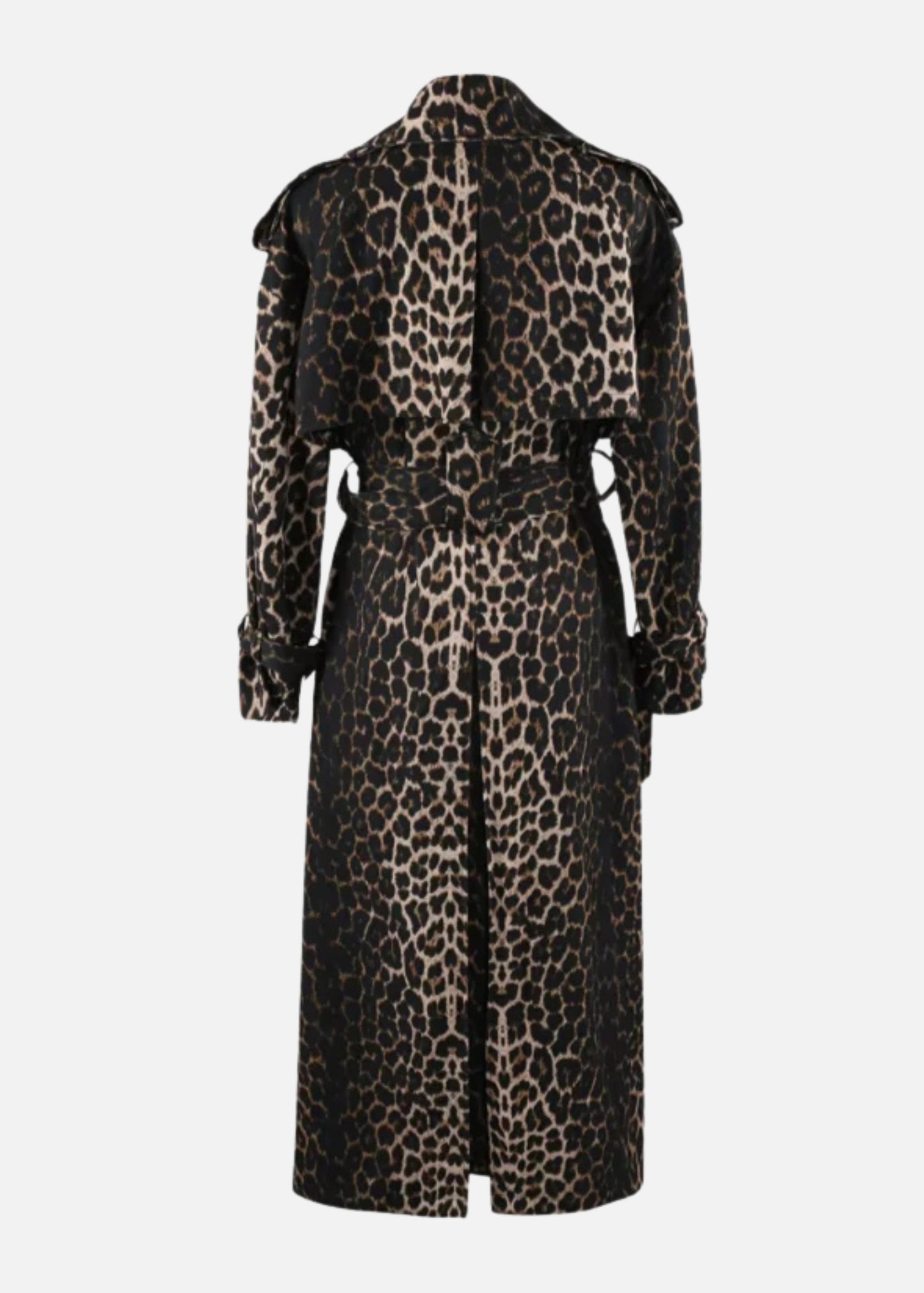 LEOPARD PRINT LONG TRENCH COAT
