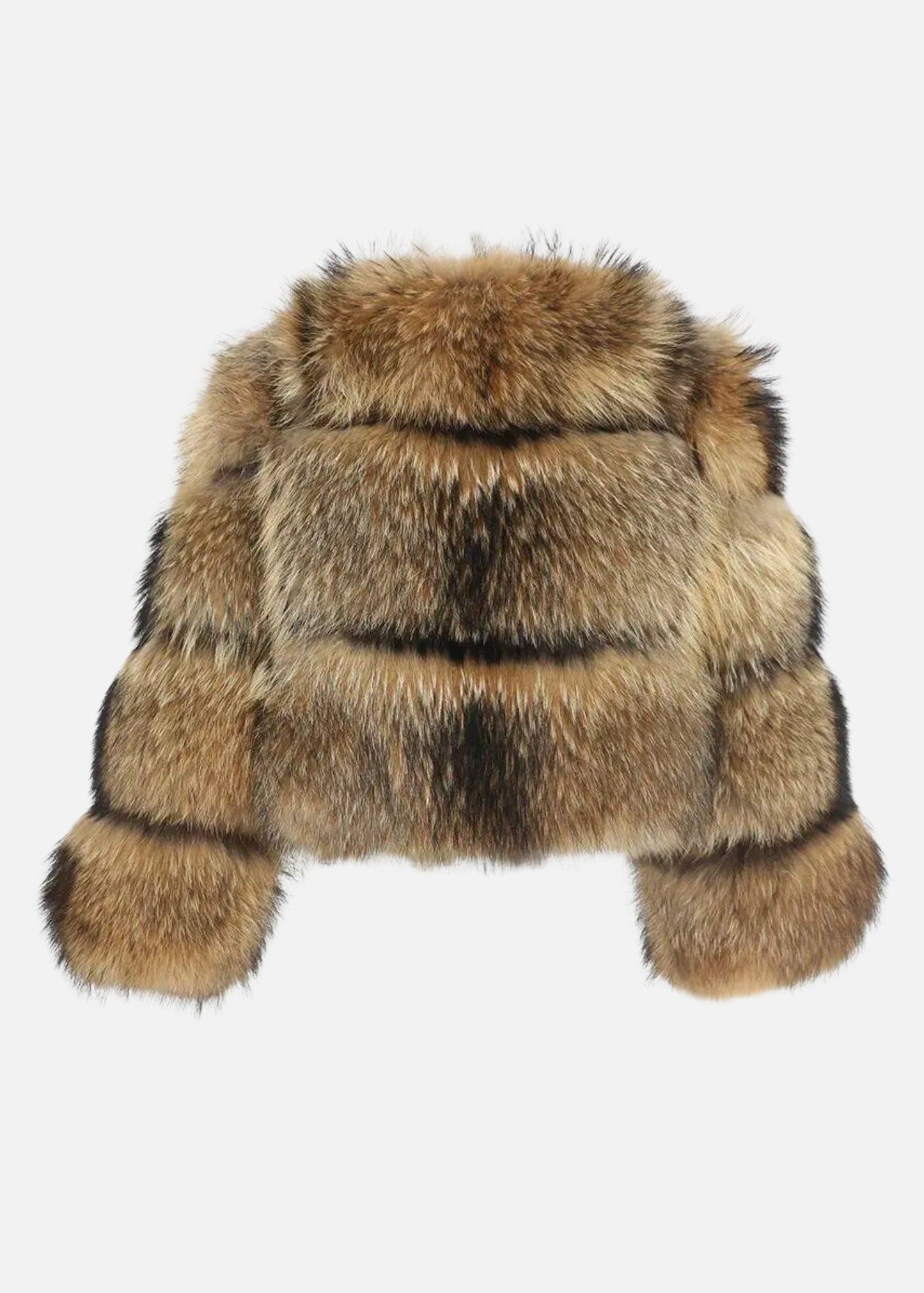 FAUX RACCOON FUR CROPPED COAT