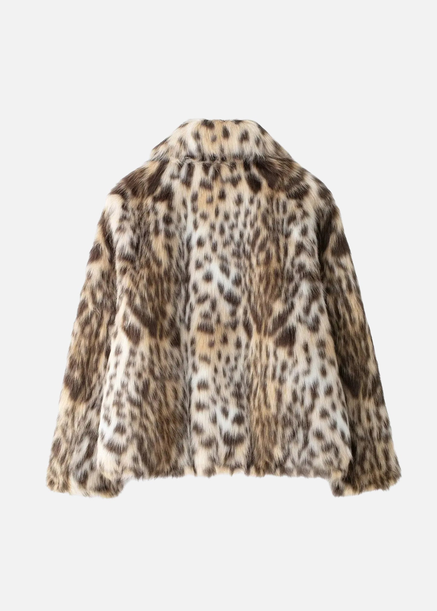 BROWN LEOPARD FAUX FUR COAT
