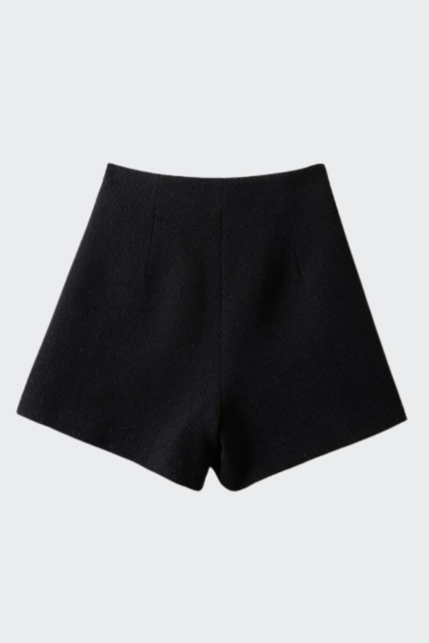 BLACK BUTTON WRAP A-LINE SKORT