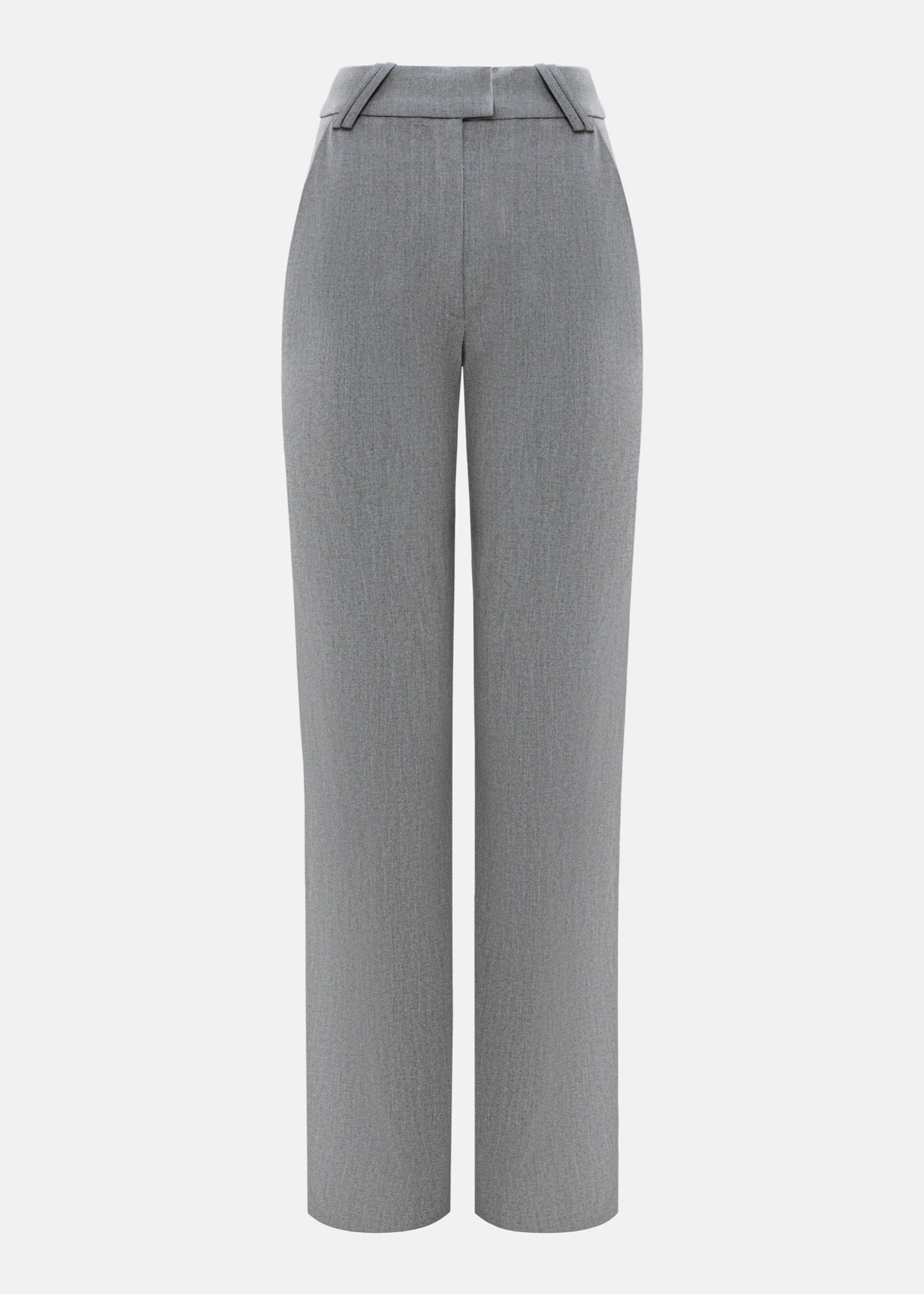 GREY FLARED FITTED TROUSERS