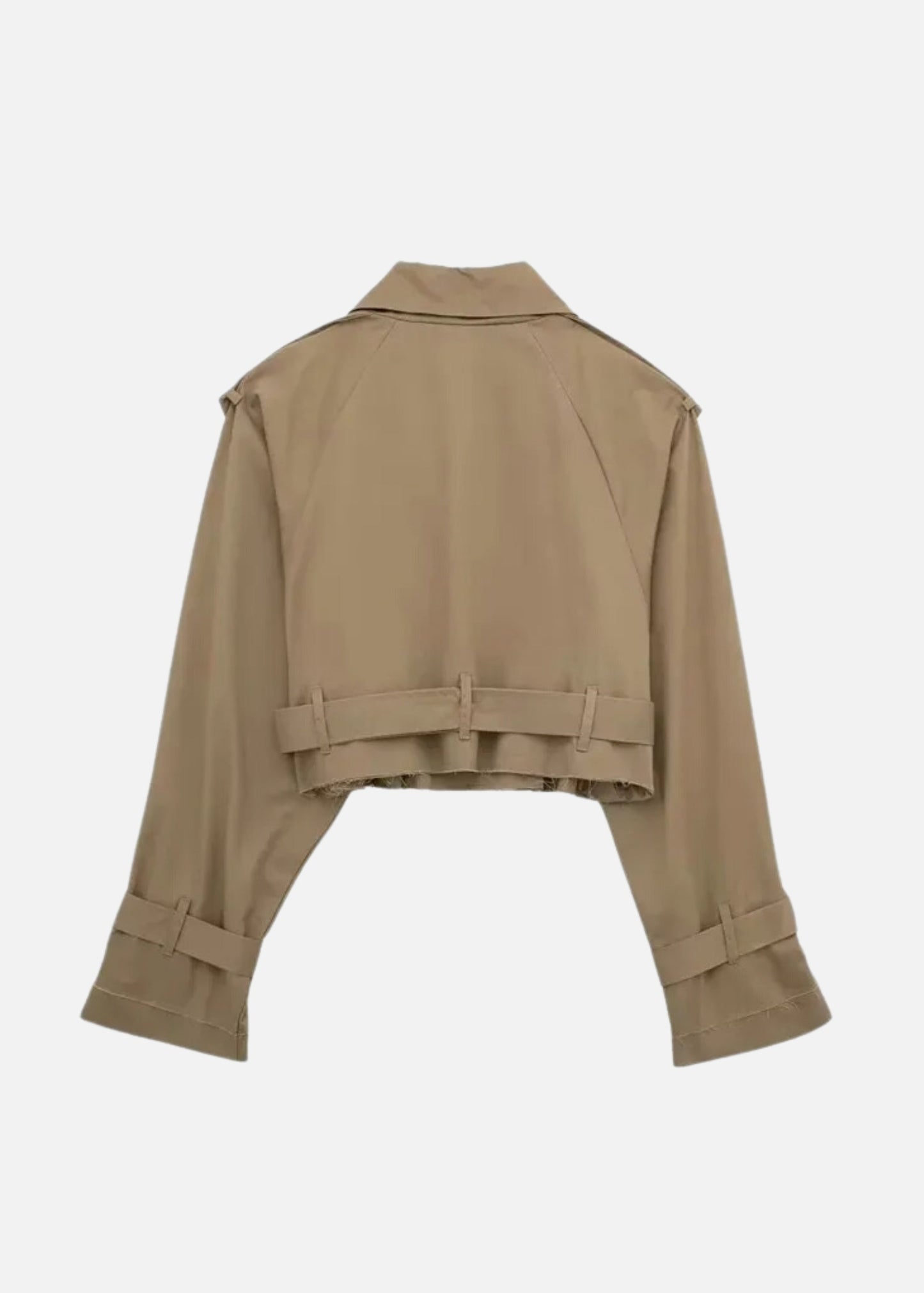 KHAKI CROPPED TRENCH COAT