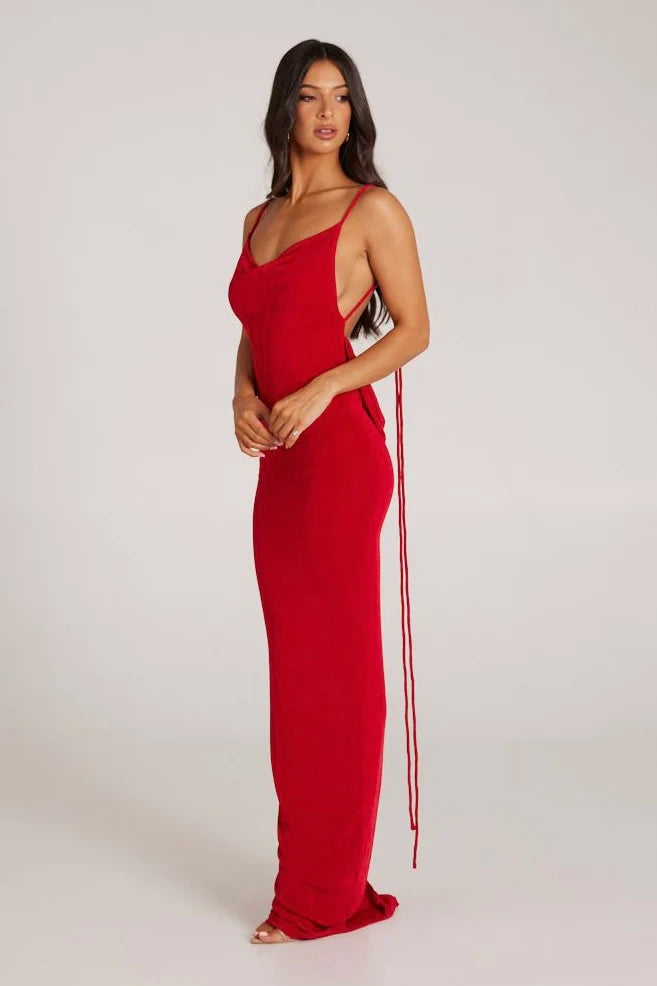 LORREL BACKLESS GOWN - RED