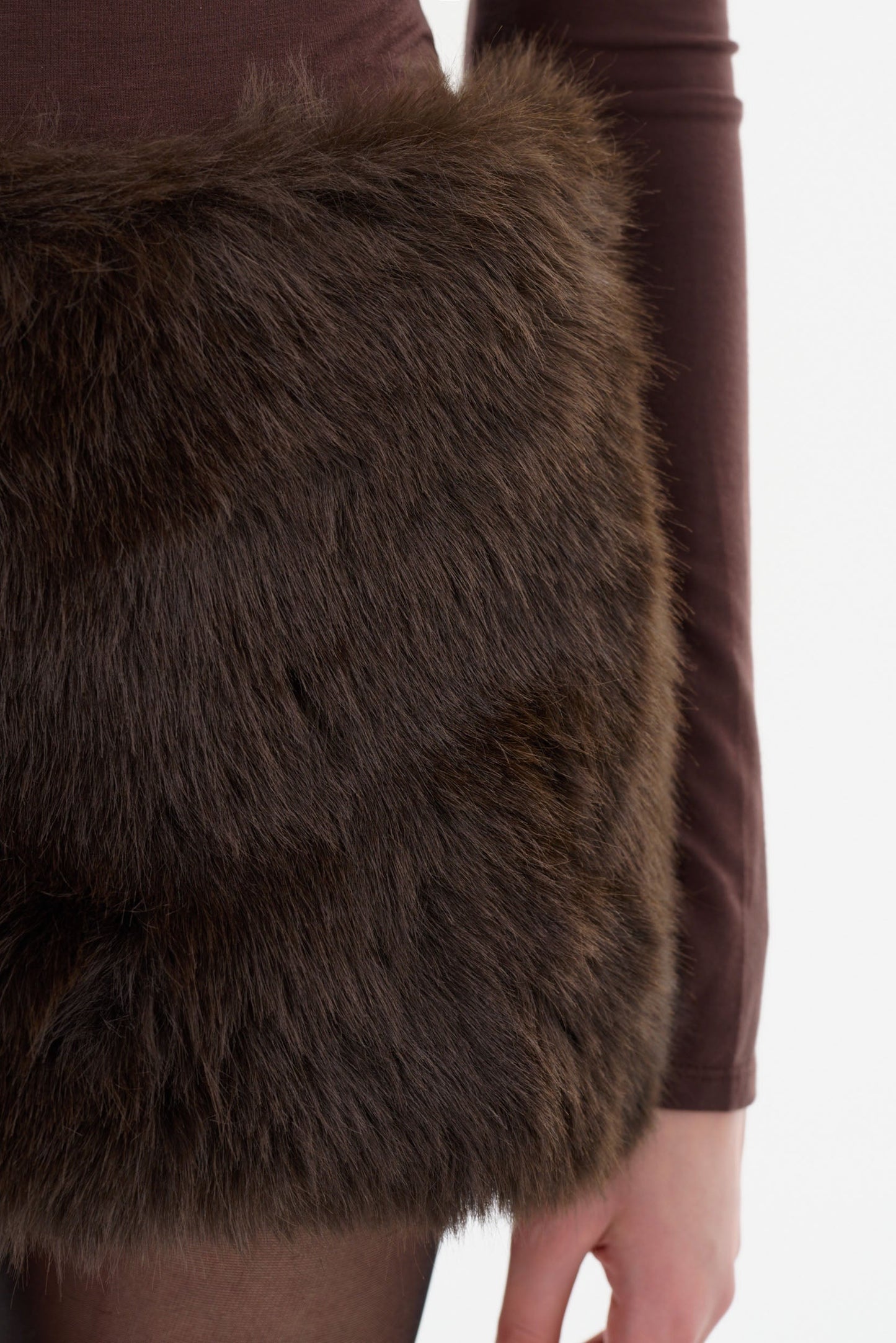 DINA Faux Fur Micro Mini Skirt