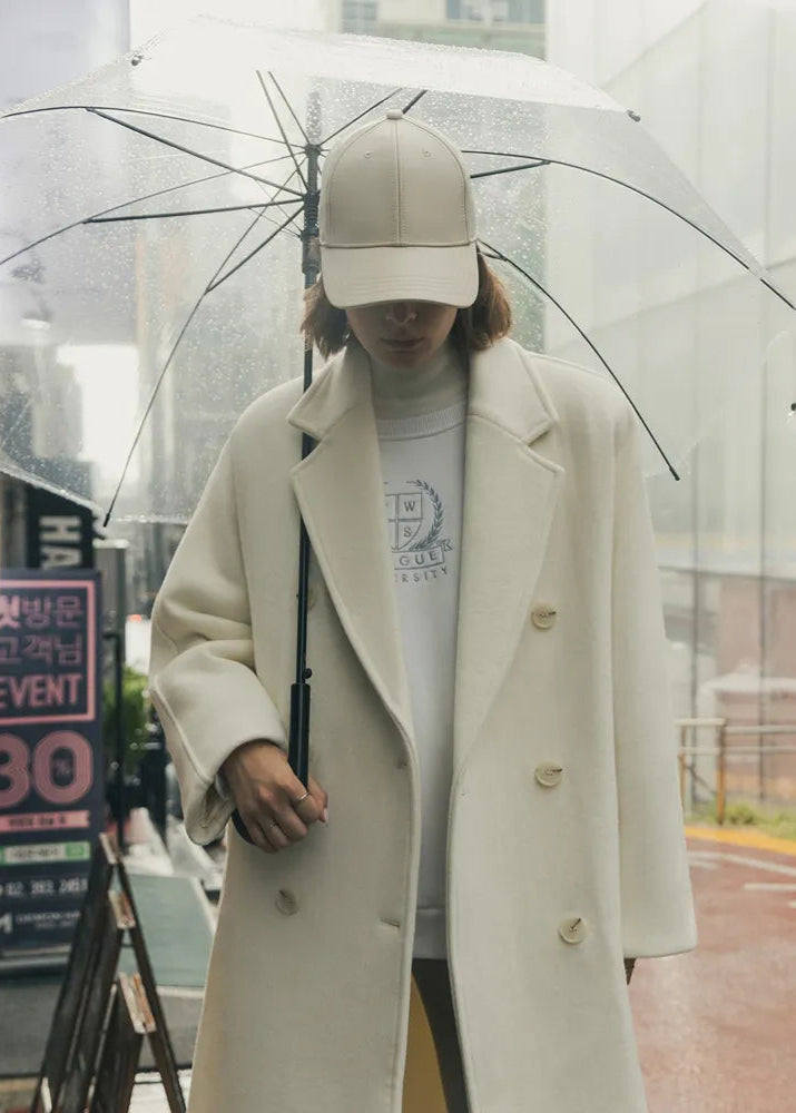 LONG BUTTON WOOL COAT