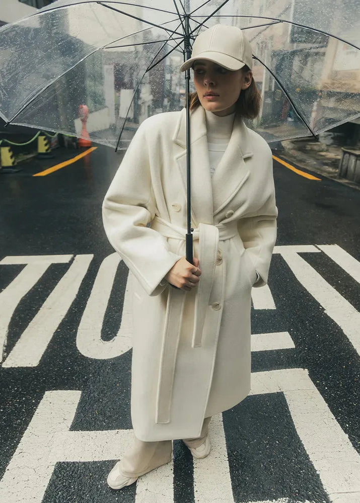 LONG BUTTON WOOL COAT