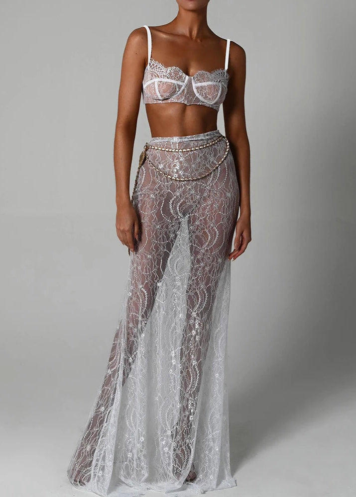 SIERRA LACE TWO PIECE SET - WHITE