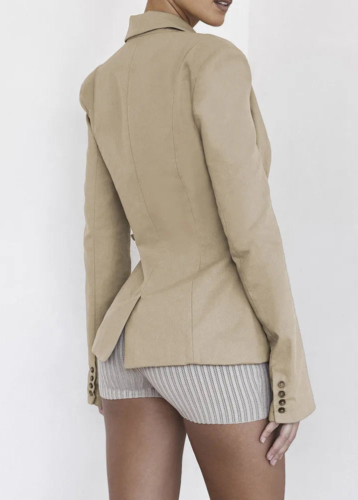 WAISTBAND DETAILED BLAZER - NUDE
