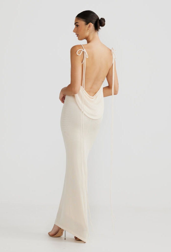 LORREL CREAM BACKLESS GOWN