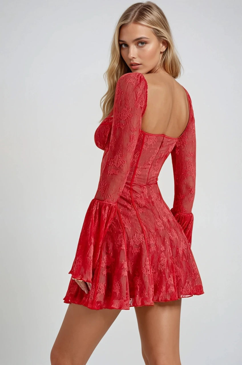 LILIENNE RED LACE DRESS
