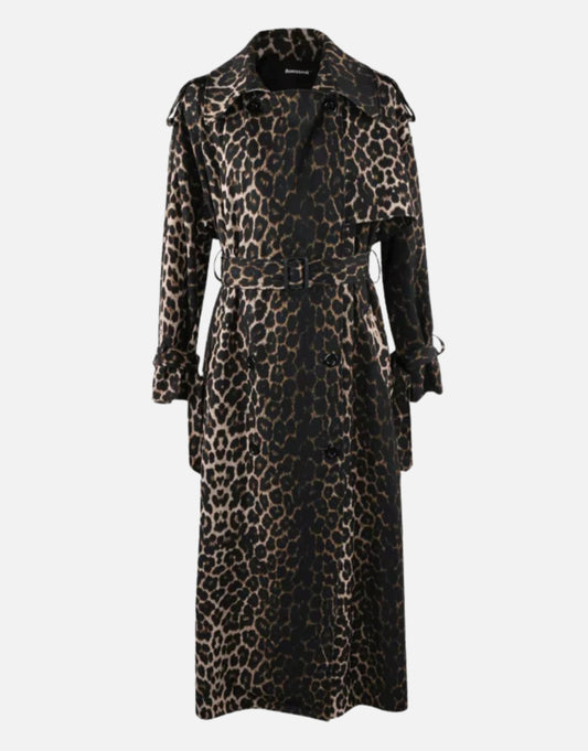 ENVY LEOPARD ORINT TRENCH COAT