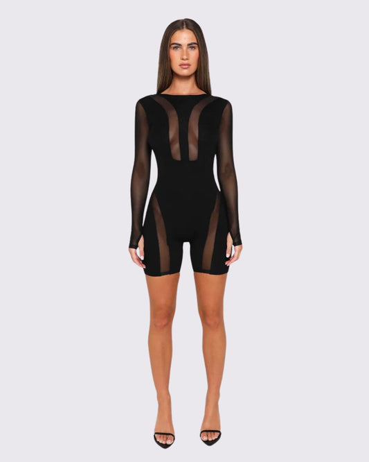 CUT OUT MESH PLAYSUIT