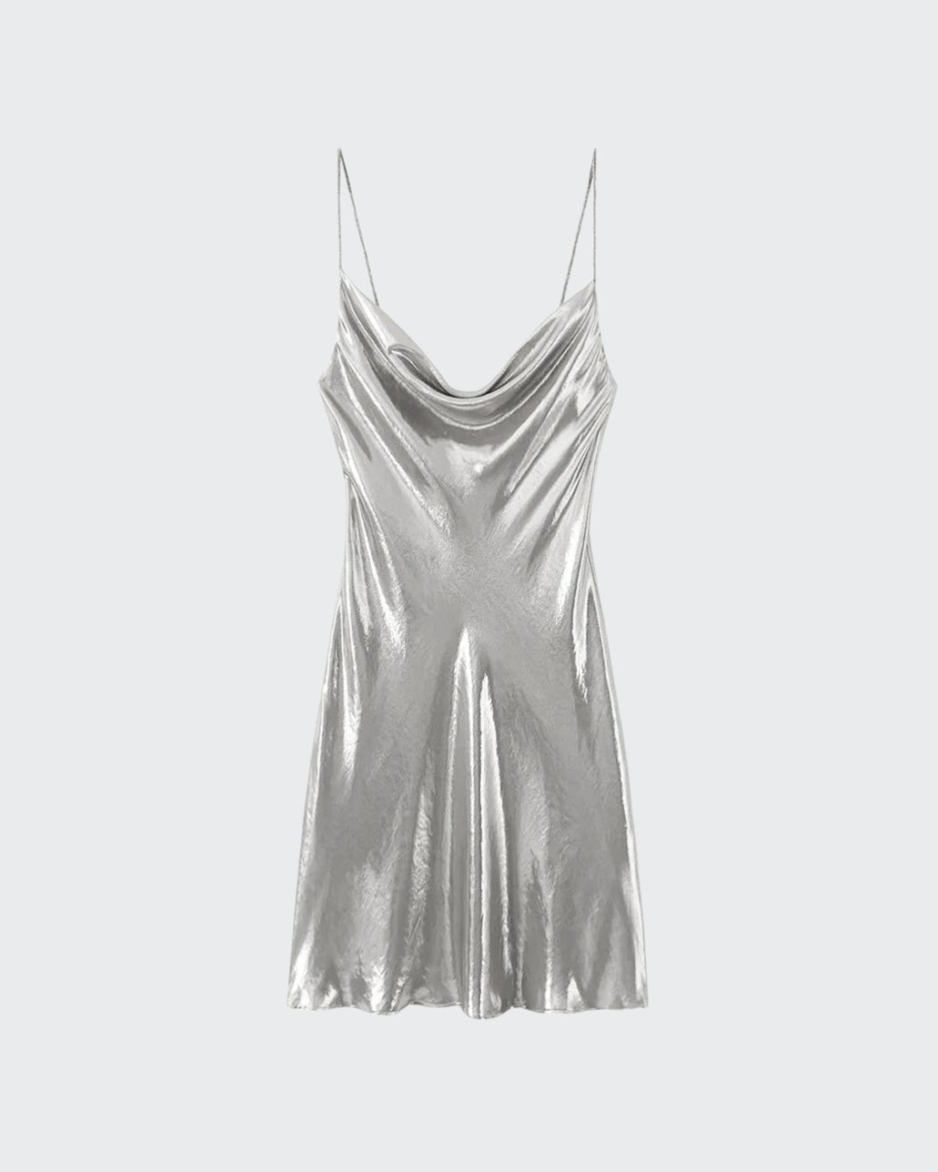 METALLIC SLIP DRESS - GOLD