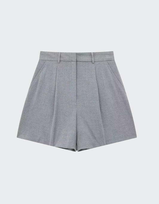 GREY HIGH WAISTED POCKET SHORTS