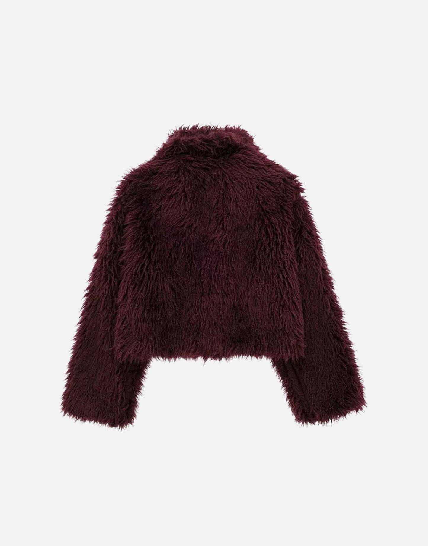 WINE RED DAUX FUR CROPPED JACKET