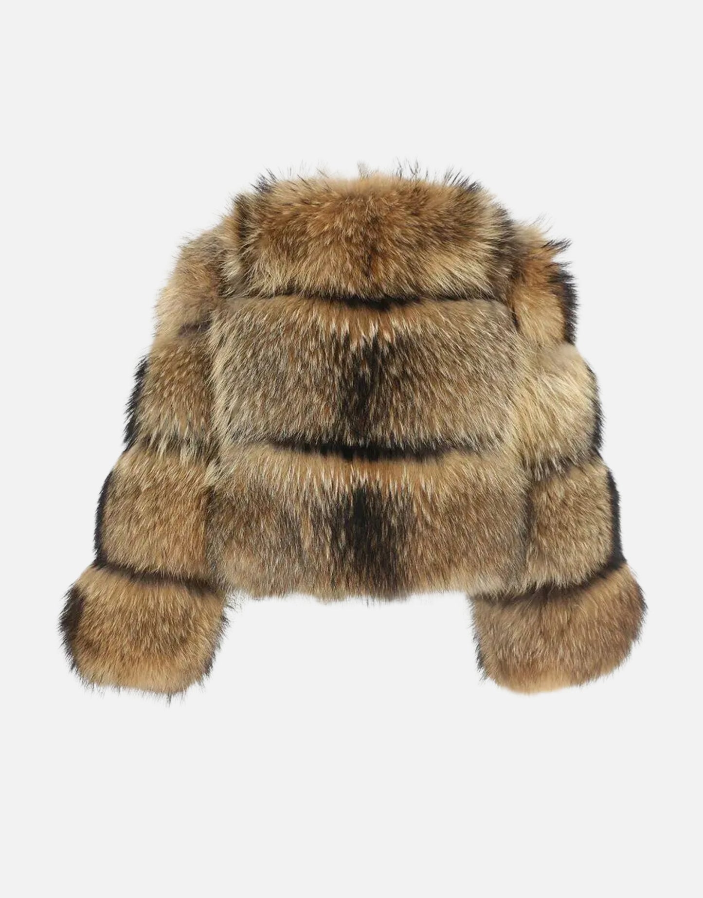 FAUX RACCOON FUR CROPPED COAT