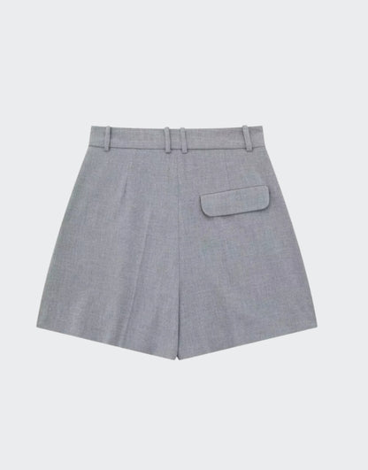 GREY HIGH WAISTED POCKET SHORTS