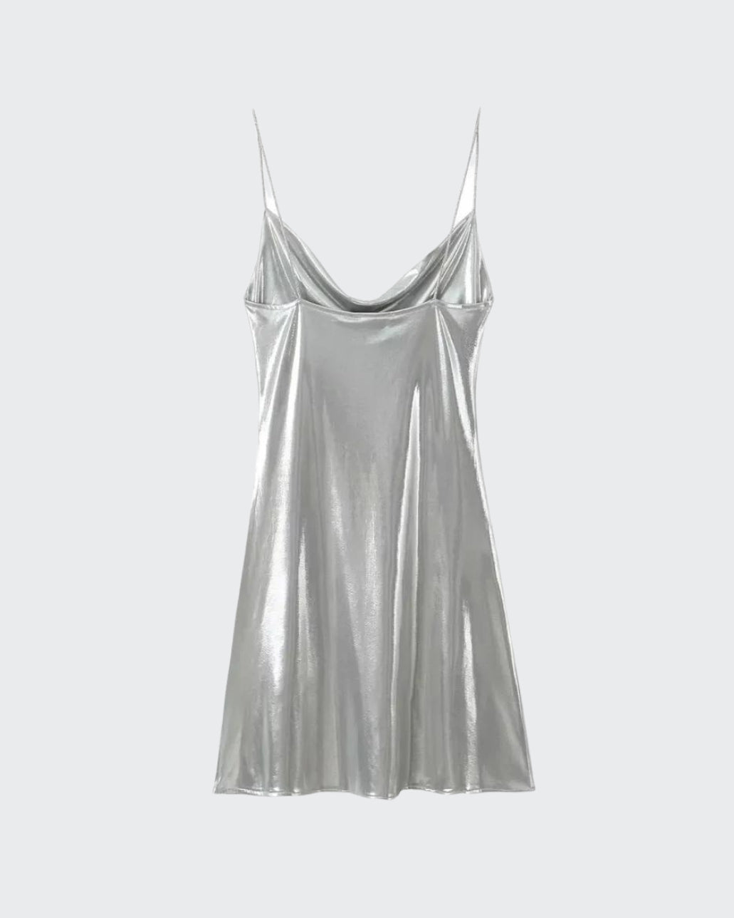 METALLIC SLIP DRESS - GOLD