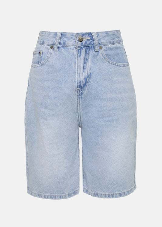 WASHED DENIM BERMUDA SHORTS