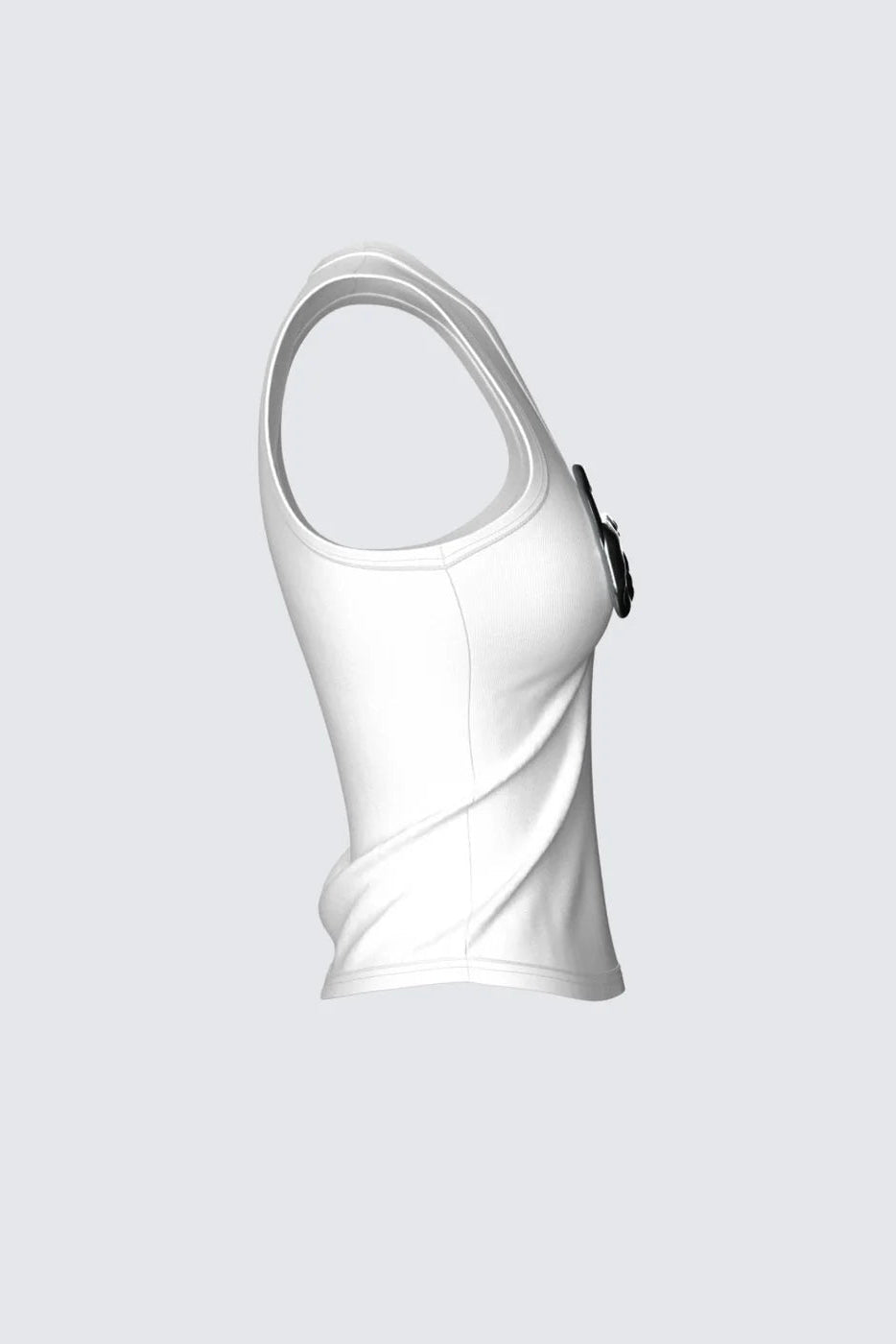 Asymmetrical Pinch White Crop Top