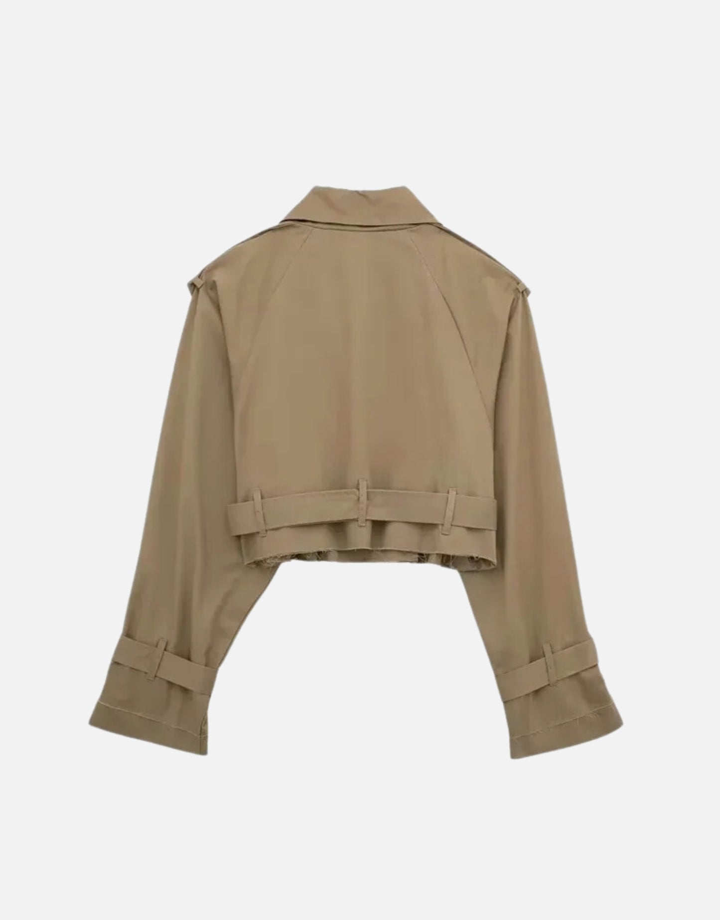 KHAKI CROPPED TRENCH COAT