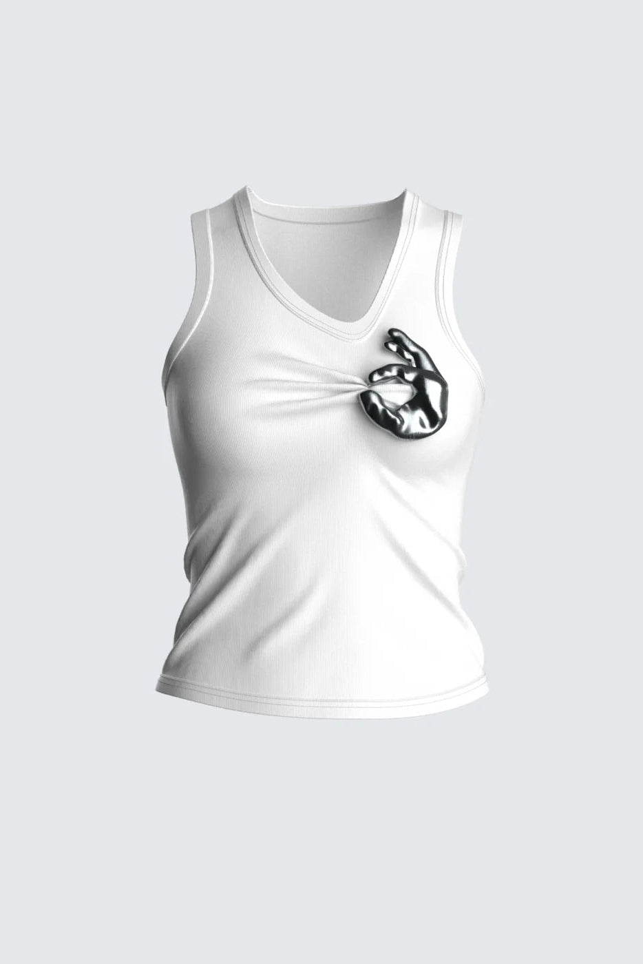 Asymmetrical Pinch White Crop Top