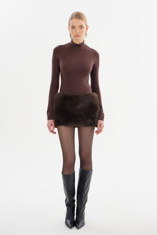 DINA Faux Fur Micro Mini Skirt