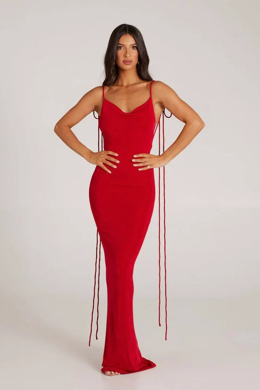 LORREL BACKLESS GOWN - RED