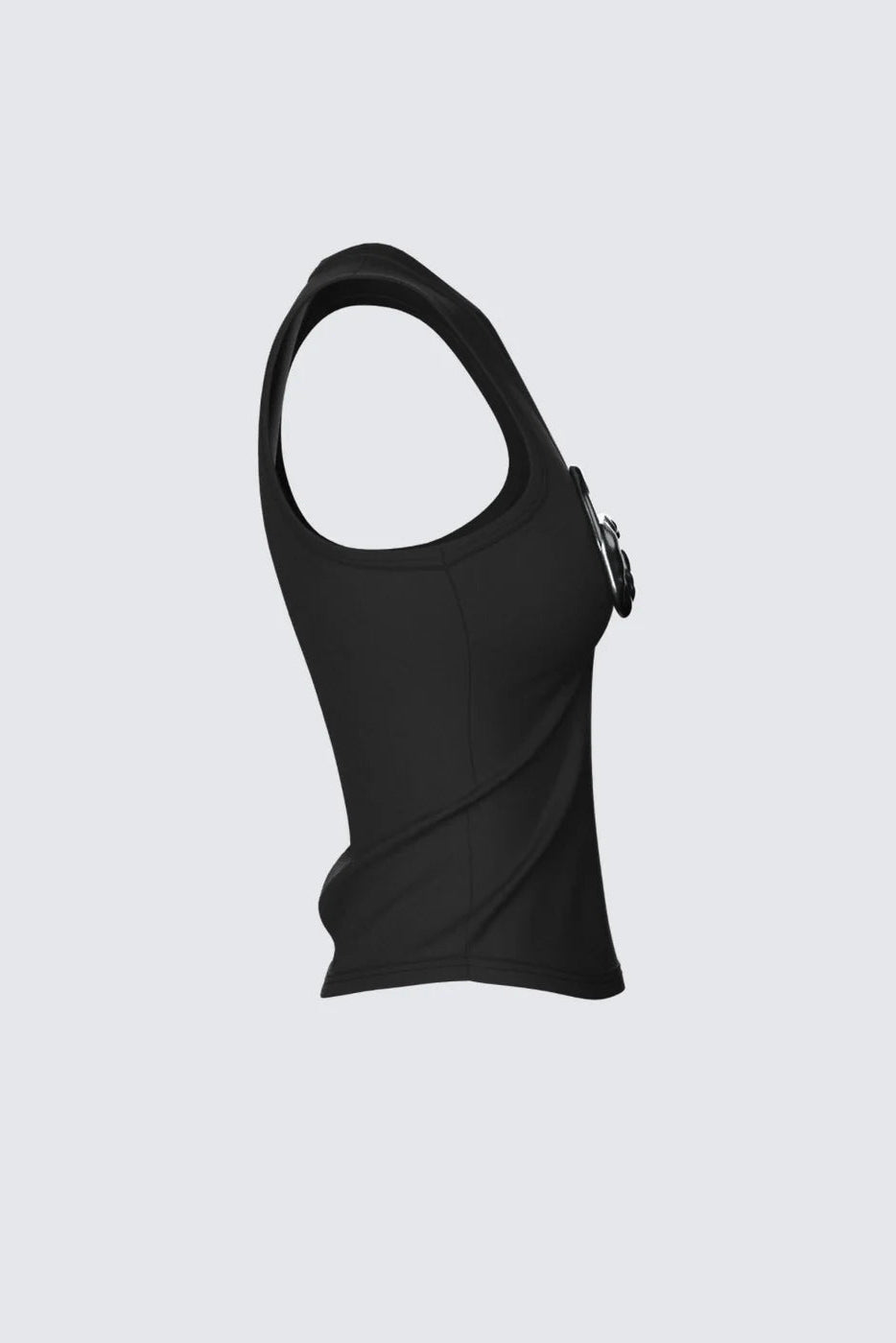 Asymmetrical Pinch Black Crop Top