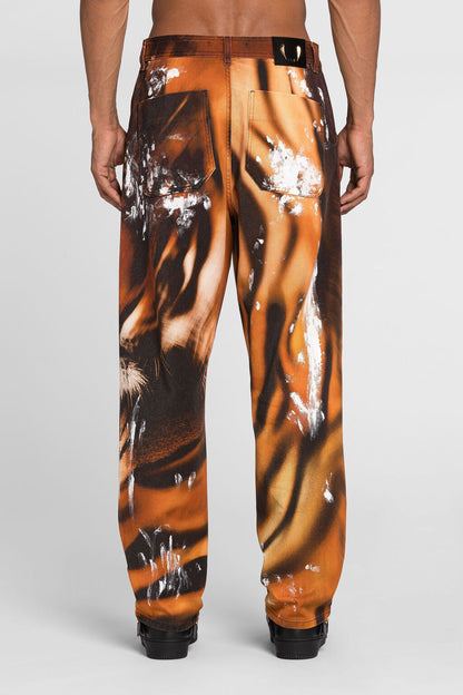 TIGER PRINT FLARE JEANS