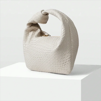 WOVEN CREAM KNOT HANDBAG