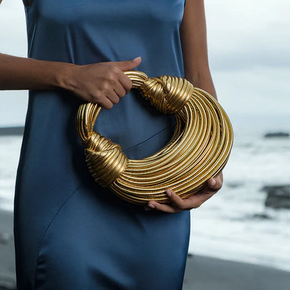 GOLD NOODLE CLUTCH BAG