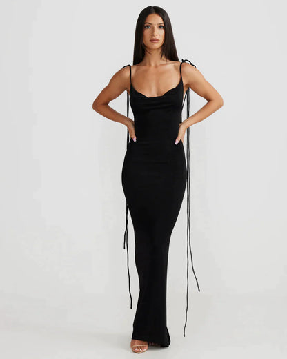 LORREL BACKLESS GOWN - BLACK