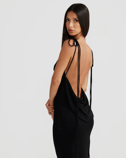 LORREL BACKLESS GOWN - BLACK