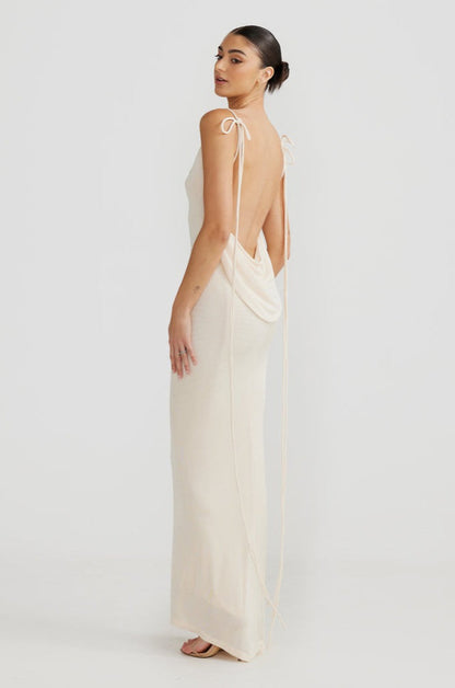 LORREL CREAM BACKLESS GOWN